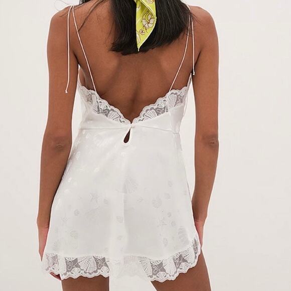 For Love And Lemons White Lace Trim Chemise - Picture 10 of 11